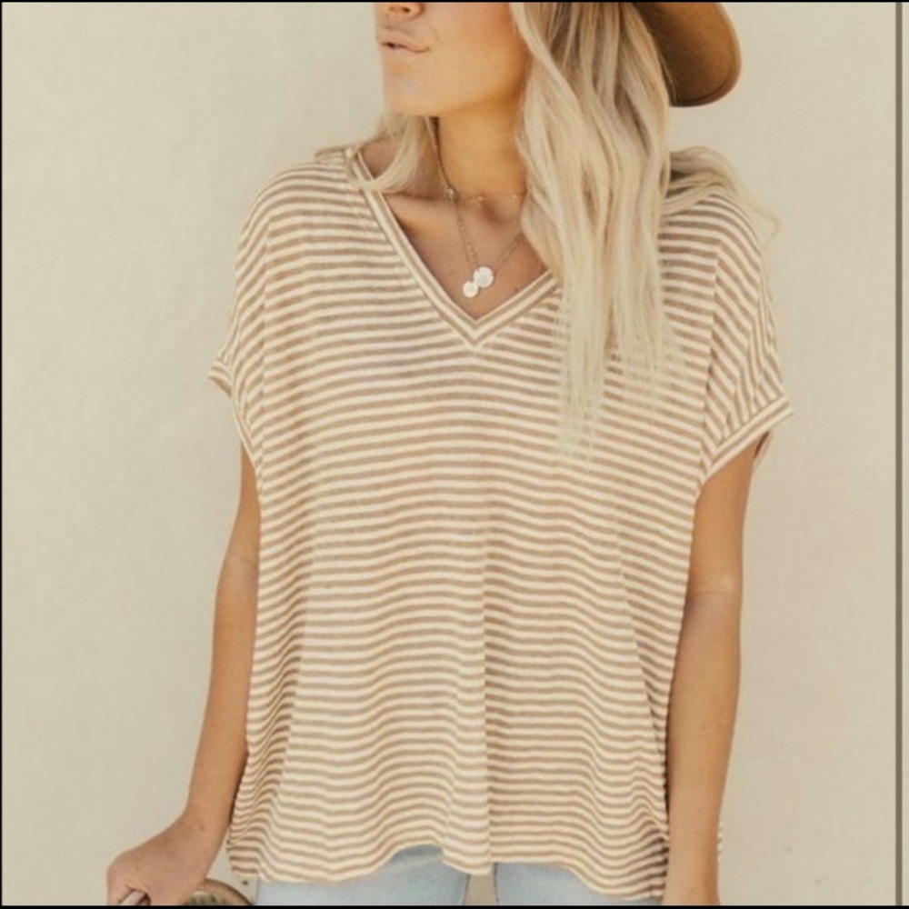 Carly Jean Los Angeles Striped Benson Top
